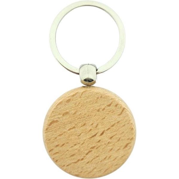 Combicraft Cerchio Portachiavi In Legno Grezzo 40X40Mm - Confezione Da 10 Pezzi-image