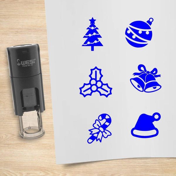 Set Di Timbri Combicraft Natale Blu Con 6 Timbri-image