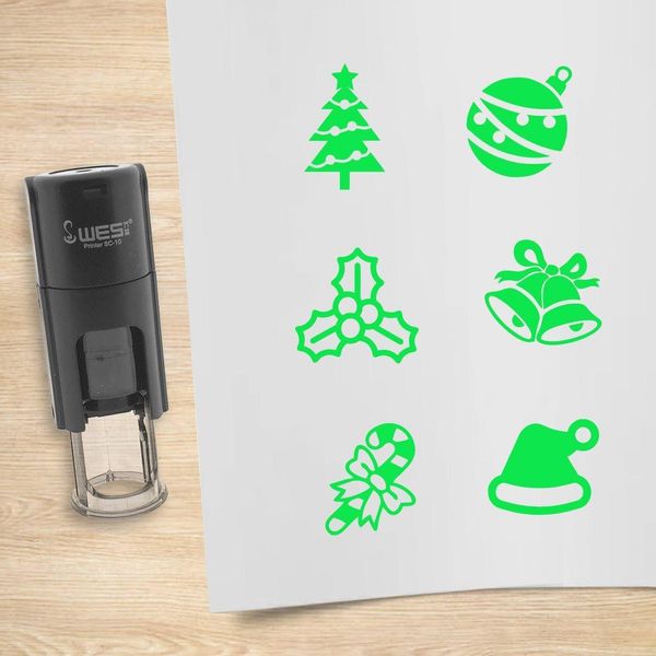 Set Di Timbri Combicraft Verde Natale Con 6 Timbri-image