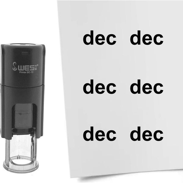 Timbro Combicraft Mese Di Dicembre Inchiostro Nero Rotondo Da 10 Mm - Per 1 Pezzo-image