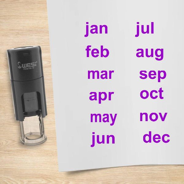 Set Di Timbri Combicraft Da Gennaio A Dicembre Viola-image