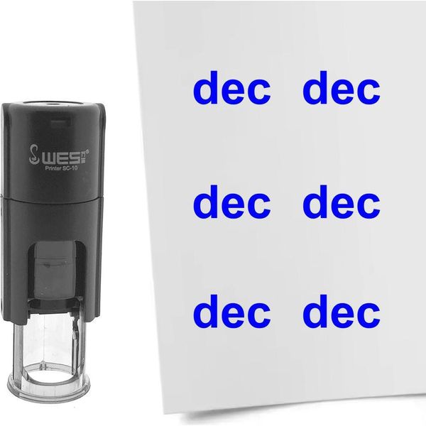 Timbro Combicraft Mese Di Dicembre Inchiostro Blu Rotondo Da 10 Mm - Per 1 Pezzo-image