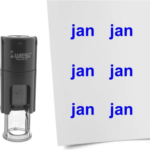 Timbro Combicraft Mese Di Gennaio Inchiostro Blu Rotondo Da 10 Mm - Per 1 Pezzo-image