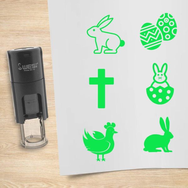 Set Di Timbri Combicraft Verde Pasqua Con 6 Timbri-image