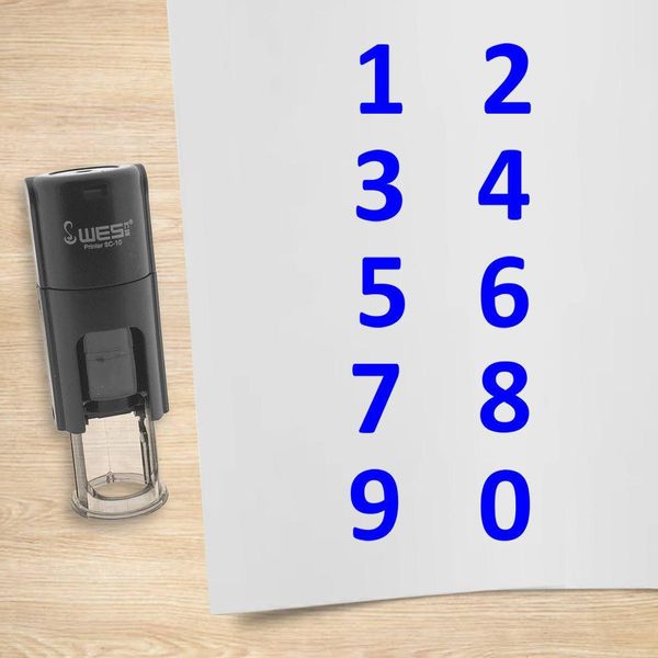Set Di Timbri Combicraft Numeri Da 0 A 9 Blu-image