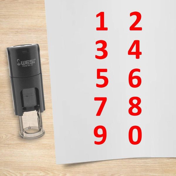 Set Di Timbri Combicraft Numeri Da 0 A 9 Rosso-image