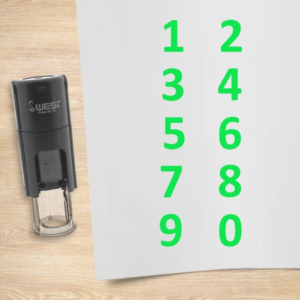 Set Di Timbri Combicraft Numeri Da 0 A 9 Verdi-image