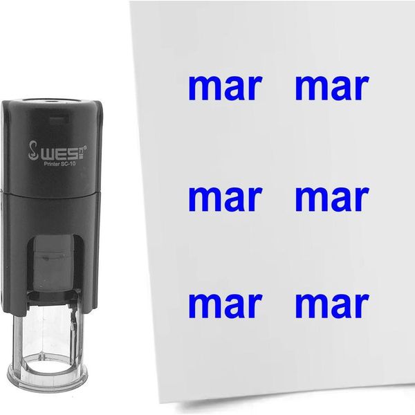 Timbro Combicraft Mese Marzo Inchiostro Blu Rotondo Da 10 Mm - Per 1 Pezzo-image