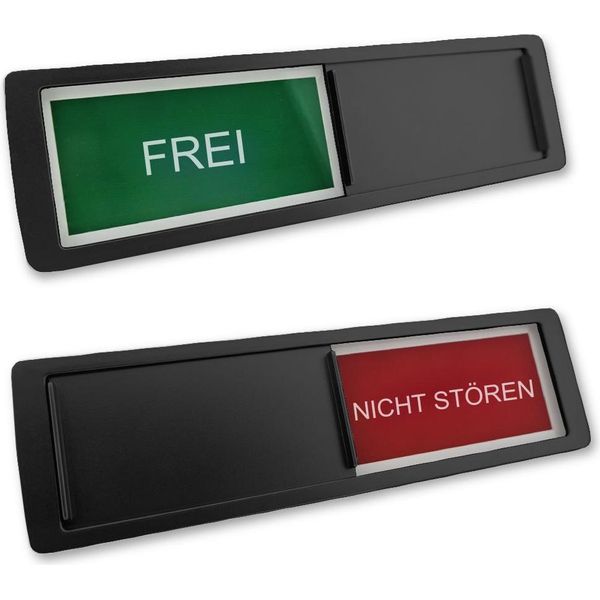 Insegna Scorrevole Combicraft Con "Frei-Nicht StöRen"" In Nero 178 X 50 Mm - Set Da 5"-image