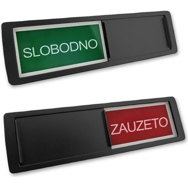 Insegna Scorrevole Combicraft Con "Slobodno-Zauzeto"" In Nero 178 X 50 Mm - Set Da 5"-image