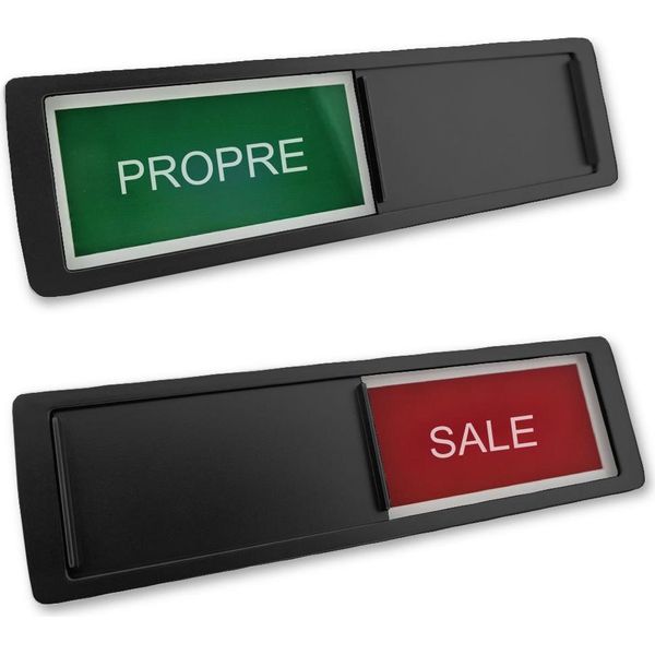 Cartello Scorrevole Combicraft Con "Propre-Sale"" In Nero 178 X 50 Mm - Set Da 5"-image