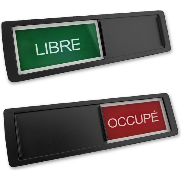 Piatto Scorrevole Combicraft Con "Libre-Occupé"" In Nero 178 X 50 Mm - Set Da 5"-image