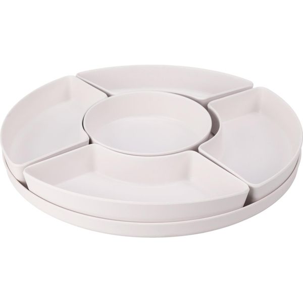 Set Di 6 Ciotole Da Portata Con Vassoio Crema-image