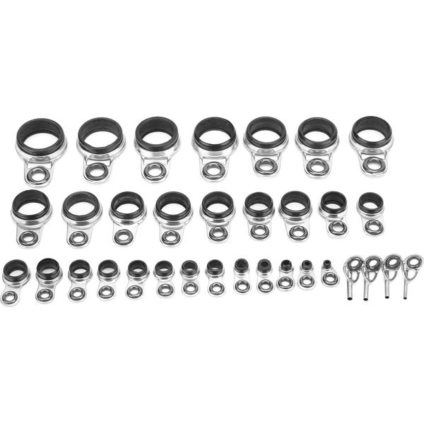 Kit Di Guide Per Canna Da Surf Telescopica, Anello Di Punta Delle Guide Della Canna Da Pesca, Kit Di Riparazione Della Canna Da Pesca, Anello Di Guida Della Canna Da Pesca In Acciaio Inossidabile, Anello Di Ceramica Della Guida Della Canna Da Pesca, Anello Di Linea Della Zattera Dell'anello Degli Occhi Della Canna Da Pesca-image