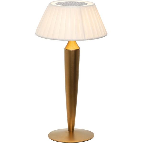 Lampada Da Tavolo Ricaricabile Flaminia Zafferano Led Touch - Design Classico Senza Fili Oro-image