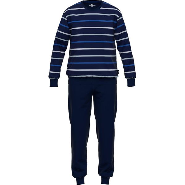 Set Pigiama Uomo GÖTzburg - Lungo, Scollo A V, A Righe Blu/Bianco L-image