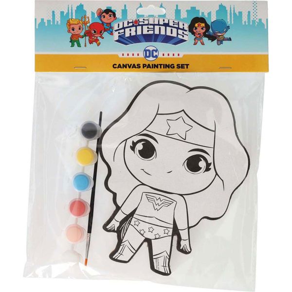 Tela Da Dipingere Dc Comics - Wonder Woman - Incl. Pennello E 6 Colori Di Vernice-image