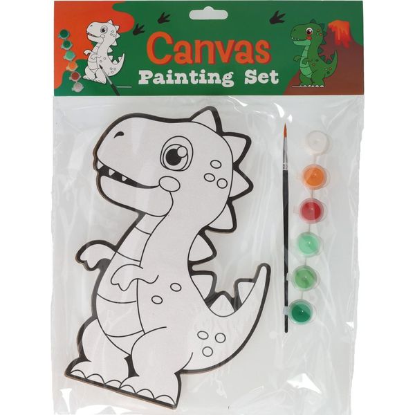 Pittura Su Tela - Dino - Incl. Pennello E 6 Colori Di Vernice-image