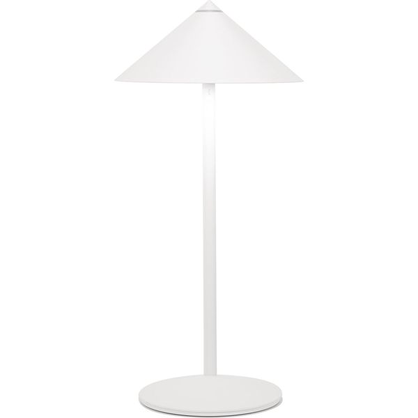 Zafferano Lampada Da Tavolo Led Ricaricabile Pina L Desk - 6W, IP65, Dimmer Touch, Testa Magnetica, Design Moderno Per Interni Ed Esterni - Bianco-image