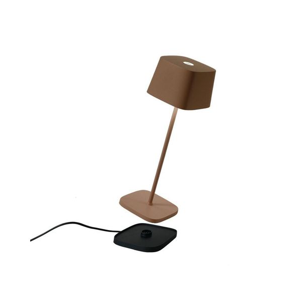 Zafferano Lampada A Led Da Tavolo Ofelia Pro Corten Ricaricabile E Dimmerabile - 2200-2700-3000K - 9H Massima Potenza-image