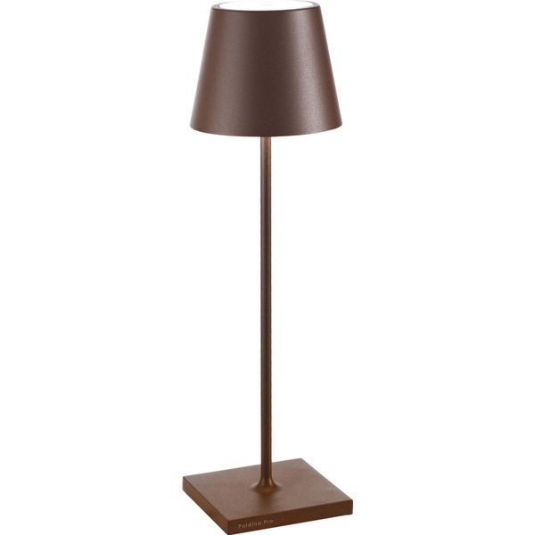 Zafferano Lampada A Led Da Tavolo Poldina Pro Corten Ricaricabile E Dimmerabile Con Batteria Fino A 12 Ore. Da Uso Esterno IP65-image
