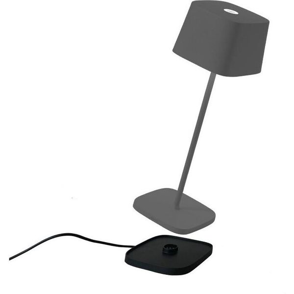 Zafferano Lampada A Led Da Tavolo Ofelia Pro Grigio Scuro Ricaricabile E Dimmerabile - 2200-2700-3000K - 9H Massima Potenza-image