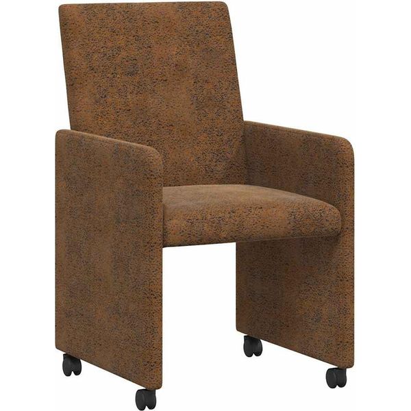 Vidaxl Sedie Da Pranzo Con Ruote 2 Pezzi Marrone 57 X 66 X 94 Cm-image