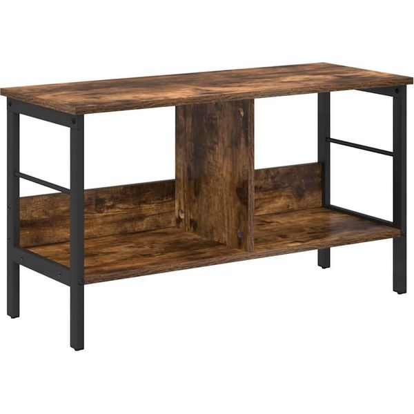 Vidaxl Libreria In Rovere Fumé 82 X 32 X 47 Cm Materiale A Base Di Legno-image