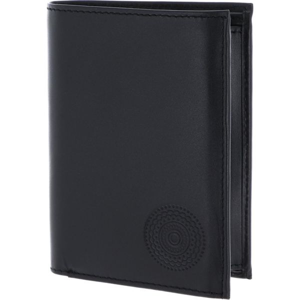 Oxmox Pelle Portafoglio Leather Rfid Protect KombiböRse Circle Bloom Embossed Black Nero-image