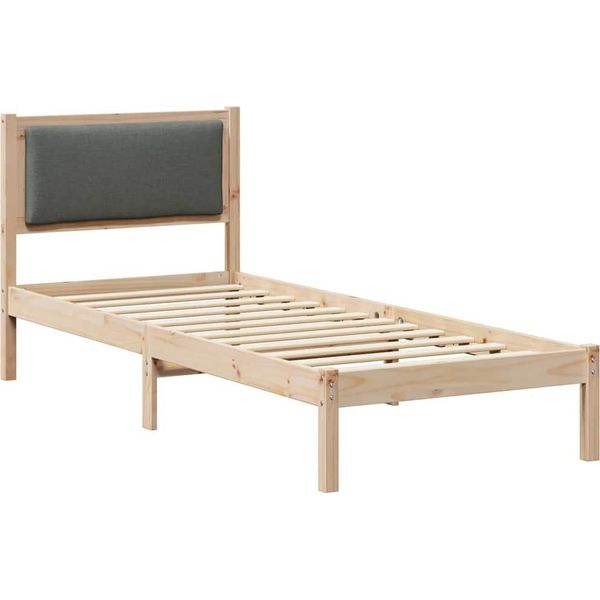 Vidaxl Struttura Letto Grigio Scuro 80 X 190 Cm In Legno Di Pino Massiccio-image