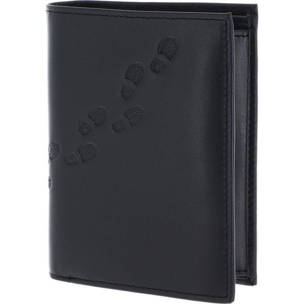 Oxmox Pelle Portafoglio Leather Rfid Protect KombiböRse Footsteps 2.0 Embossed Black Nero-image
