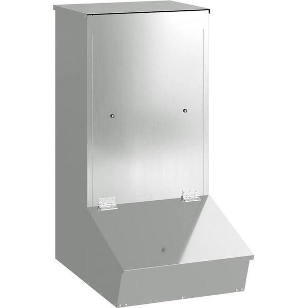 Vidaxl Mangiatoia Per Maiali Argento 55 X 38 X 76 Cm Acciaio Zincato-image