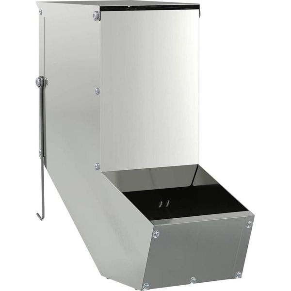 Vidaxl Mangiatoia Per Conigli Argento 12,5 X 26 X 28,5 Cm Acciaio Zincato-image