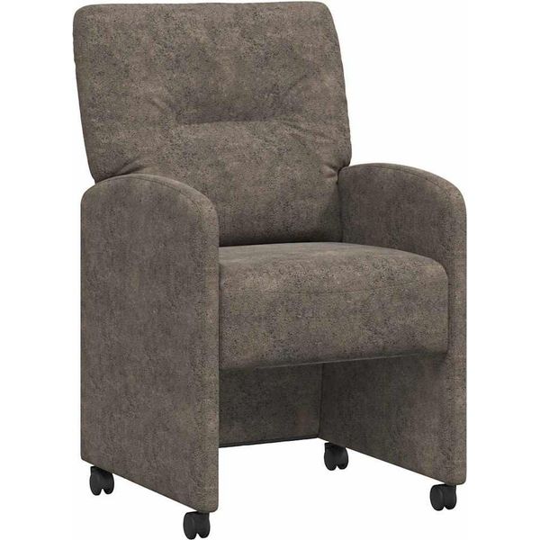 Vidaxl Sedie Da Pranzo Con Ruote 2 Pezzi Grigio Scuro 57 X 67 X 95 Cm-image