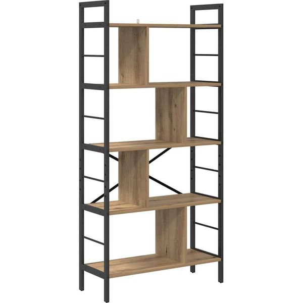 Vidaxl Libreria Artisan In Rovere 75 X 30 X 156 Cm Materiale A Base Di Legno-image