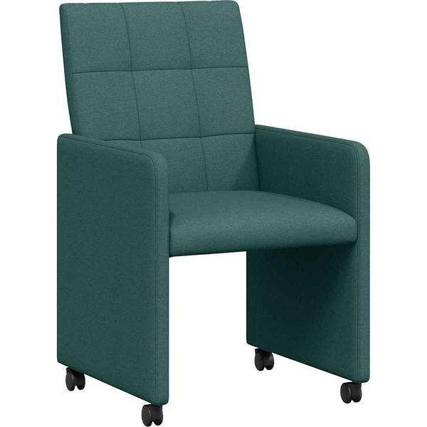 Vidaxl Sedie Da Pranzo 2 Pezzi Verde Scuro 58 X 65 X 94 Cm Tessuto-image