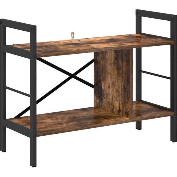 Vidaxl Libreria In Rovere Fumé 75 X 30 X 58,5 Cm Materiale A Base Di Legno-image