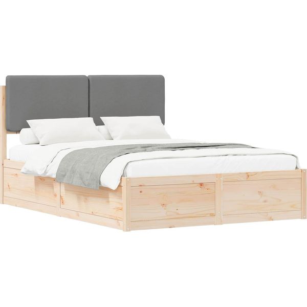 Vidaxl Struttura Letto Con Testiera Imbottita Grigio Chiaro 150 X 200 Cm-image