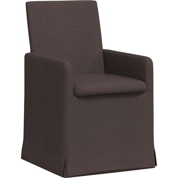Vidaxl Sedie Da Pranzo 2 Pezzi Marrone Scuro 57 X 67 X 95 Cm Tessuto-image