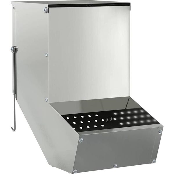 Vidaxl Mangiatoia Per Conigli Argento 17,5 X 26 X 28,5 Cm Acciaio Zincato-image