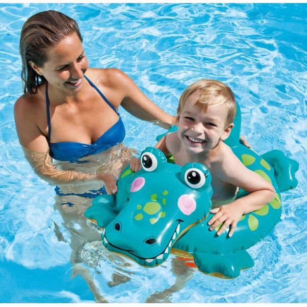 Pneumatico Da Nuoto Per Bambini Intex Motivo Animale Coccodrillo Anello Da Nuoto 80Cm-image