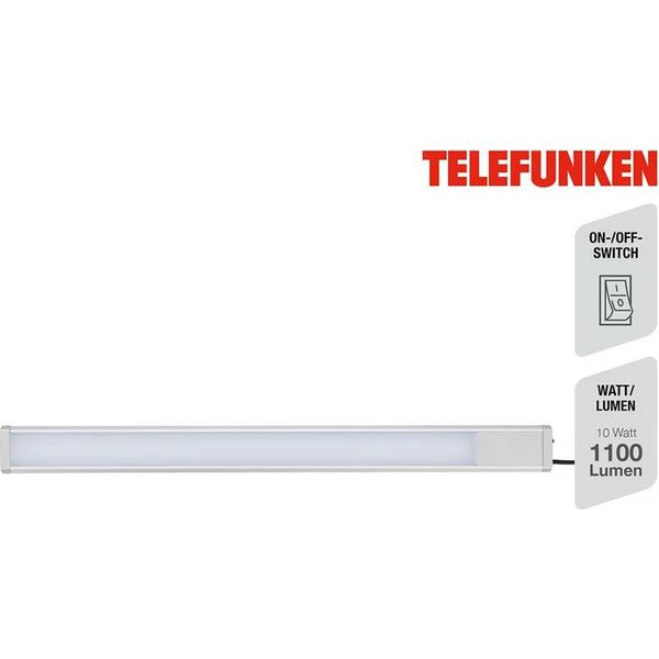Luce Led Sottopensile 10W Argento In Metallo-Plastica Telefunken-image