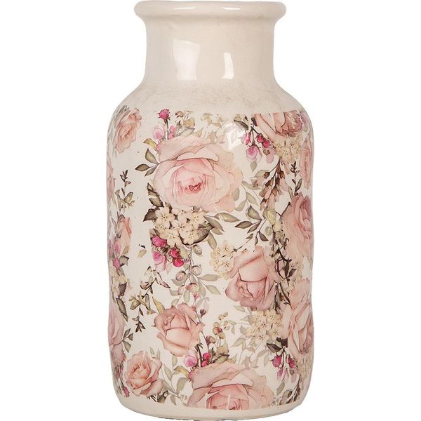 Vaso Clayre & Eef Ø 14X26 Cm Fiori In Ceramica Beige-image