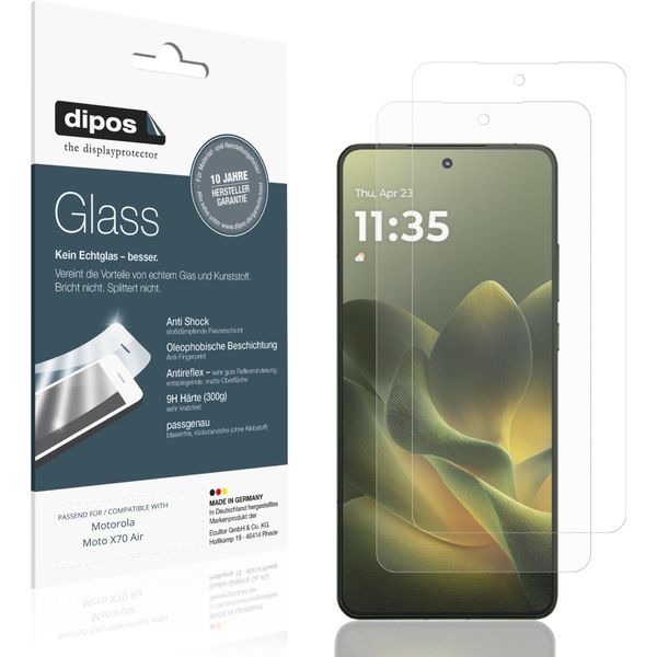 2X Pellicola Protettiva Per Motorola Moto X70 Air Protezione Opaco Vetro Flessibile 9H Dipos-image