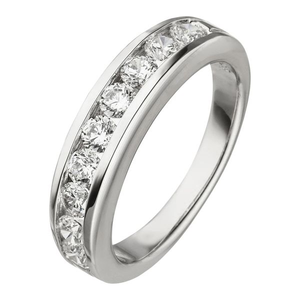 Silberring Jobo Gr. 58, Silber (Silber 925), Fingerringe, Damen, 58, Silber 925 (Sterlingsilber), Silberring, 925 Silber Mit 9 Zirkonia-image