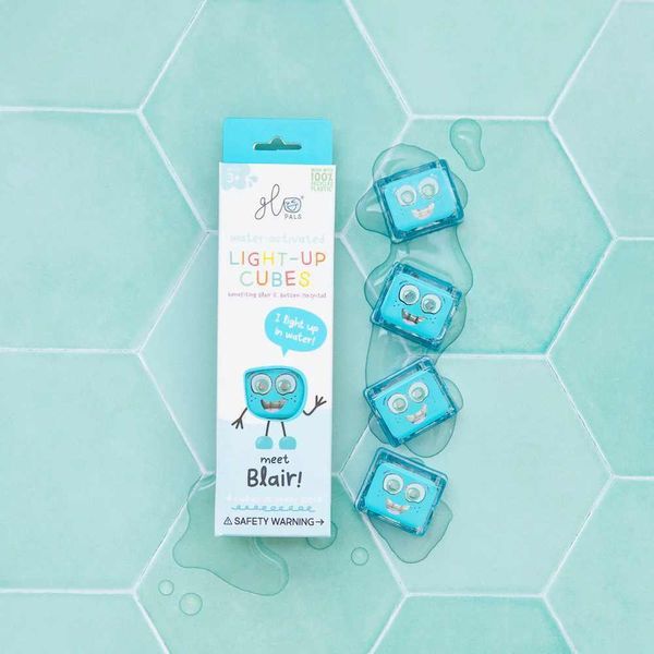 Glo Pals, Cubi Sensoriali Blair Che Brillano Nell'acqua - Giocattolo Da Bagno, Colore Turchese-image