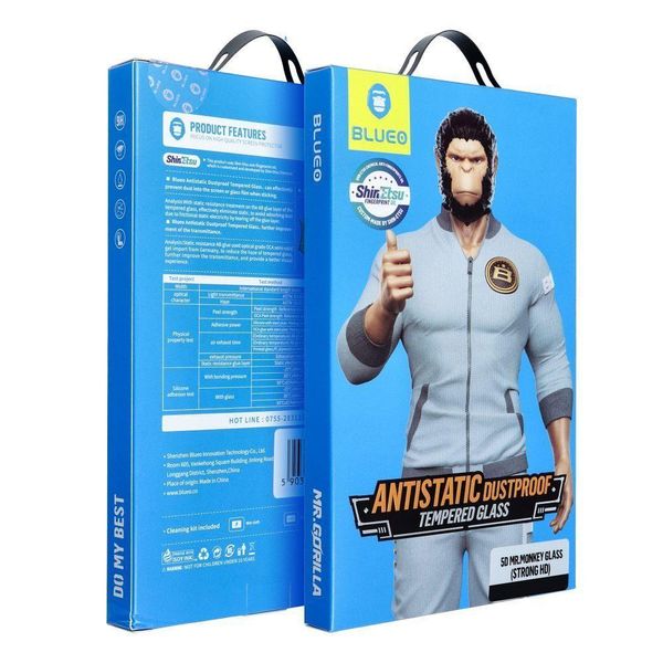 Vetro 5D Mr Monkey - Adatto A Samsung Galaxy S24 Plus Nero (Strong Lite)-image