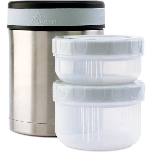 Laken Food And Cover 1L Thermos Bottle Transparent,Silver Transparent,Silver One Size-image