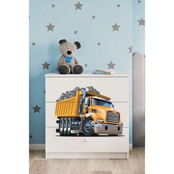 Cassettiera Per Bambini Camion Nel Colore Bianco Babydreams-image