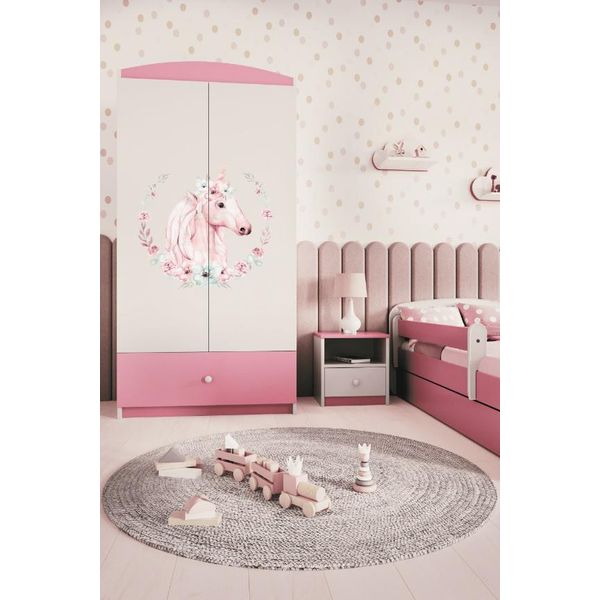 Armadio Per Bambini Babydreams Armadio Ad Ante Battenti Armadio Cavallo Rosa Chiaro-image